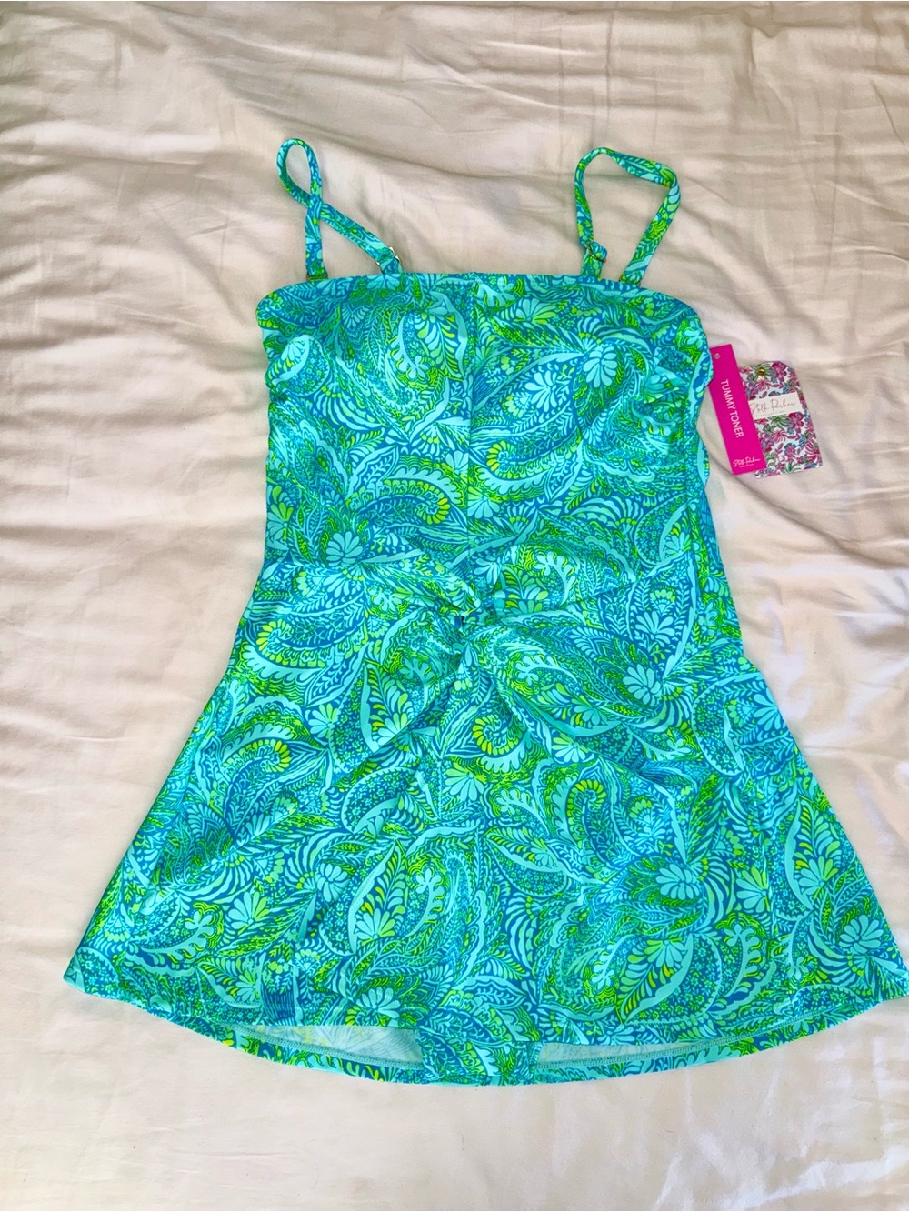Stella Parker Green One-Piece Swimdress, Tummy Toner